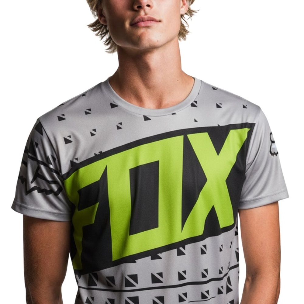 Fox Men's Short Sleeve Tee in Gray and Green
